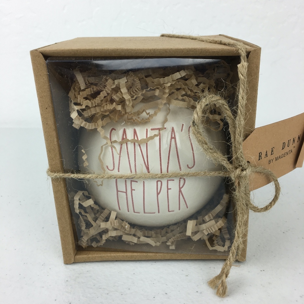 Rae Dunn Santas Helper Christmas Ornament